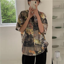 Load image into Gallery viewer, XEJ Chiffon Blouse Women 2021 Women&#39;s Summer Tunic Vintage Clothes Female Hawaiian Shirt with Short Sleeve Harajuku Top Women
