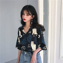 Load image into Gallery viewer, XEJ Chiffon Blouse Women 2021 Women&#39;s Summer Tunic Vintage Clothes Female Hawaiian Shirt with Short Sleeve Harajuku Top Women
