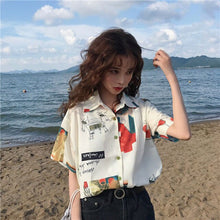 Load image into Gallery viewer, XEJ Chiffon Blouse Women 2021 Women&#39;s Summer Tunic Vintage Clothes Female Hawaiian Shirt with Short Sleeve Harajuku Top Women
