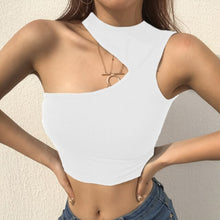 Load image into Gallery viewer, Women Single Strap Bra Summer Shoulder Tops Sleeveless Solid Color T-shirts Lady Sexy Cool Fashion Clothes Casual Tank Vest
