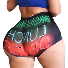 Load image into Gallery viewer, Women Shorts Summer Sports Shorts Wrapped High-Waist Crown Printed Party Club Dance Wear Panty Slim Bottoms Beach Clothes Boxer
