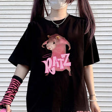 Load image into Gallery viewer, Muyogrt Ratz Animal Kawaii Summer Femme T-shirts Short Sleeve Harajuku Loose Pink Tee Shirt Streetwear Gothic Women Clothes Tops
