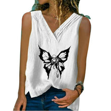 Load image into Gallery viewer, 2020 Summer Casual Tanks Fashion Girls Tops Sleeveless Butterfly Printing T-shirts Korean Women Clothes S-3XL
