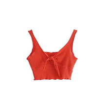 Load image into Gallery viewer, Women Lady Female Crop Top Sexy Sleeveless T-shirt Ribbed Chest Knot Backless Slim Crop Top Vest Summer Fashion Clothes
