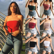 Load image into Gallery viewer, Summer Women Solid Tube Top Simple Bottoming Vest Casual Basic Crop Strapless Bandeau Tanks Size S-L Summer Fashion Clothes
