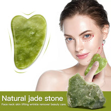 Load image into Gallery viewer, Natural Jade Face Massager Gua sha Scraper Board Facial Guasha Meridian Muscle Relaxation Skin Lifting Face Thin Gouache Scraper
