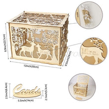 Load image into Gallery viewer, DIY Wedding Gift Card Box Wooden Money Box with Lock Beautiful Wedding Decoration Supplies for Birthday Party Drop Shipping
