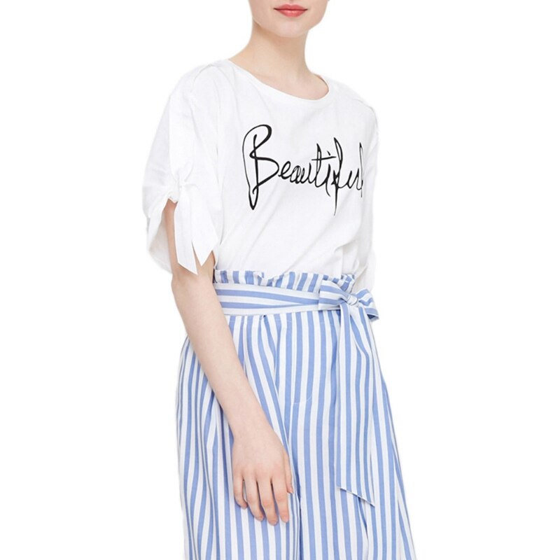 Summer Women Casual Top Short Sleeve Letter Printed Loose T-shirts Graphic Tee Tops Female T-shirts Clothes